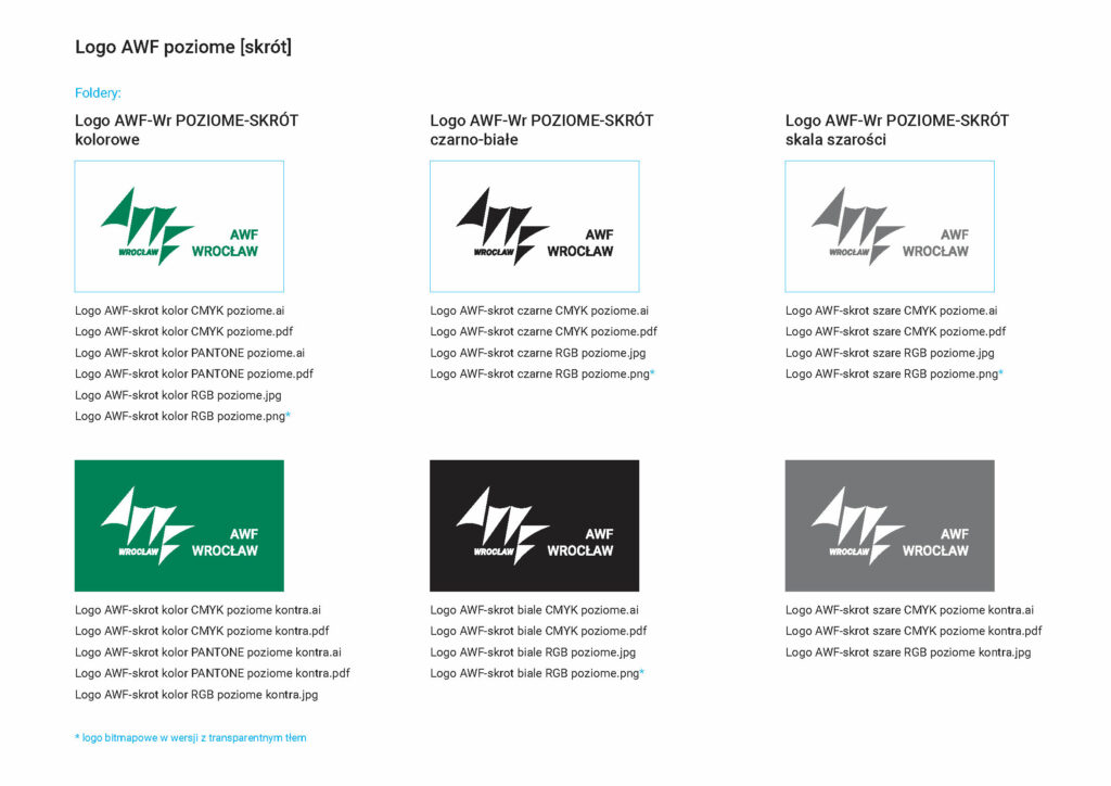 Logo AWF pionowe (skrócona nazwa) - zip (formaty: jpg, png, pdf, ai)