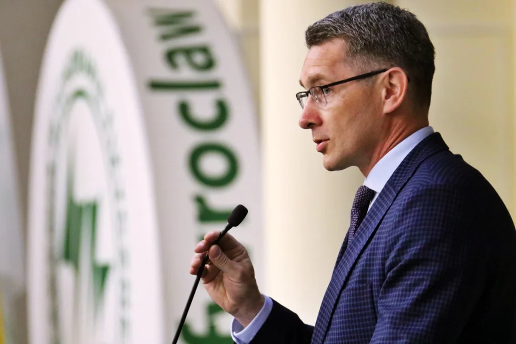 Fot. Łukasz Haraźny - Konferencja - 10 lat Siatkówki Dzieci i Młodzieży w AWF Wrocław i KS AZS-AWF Wrocław