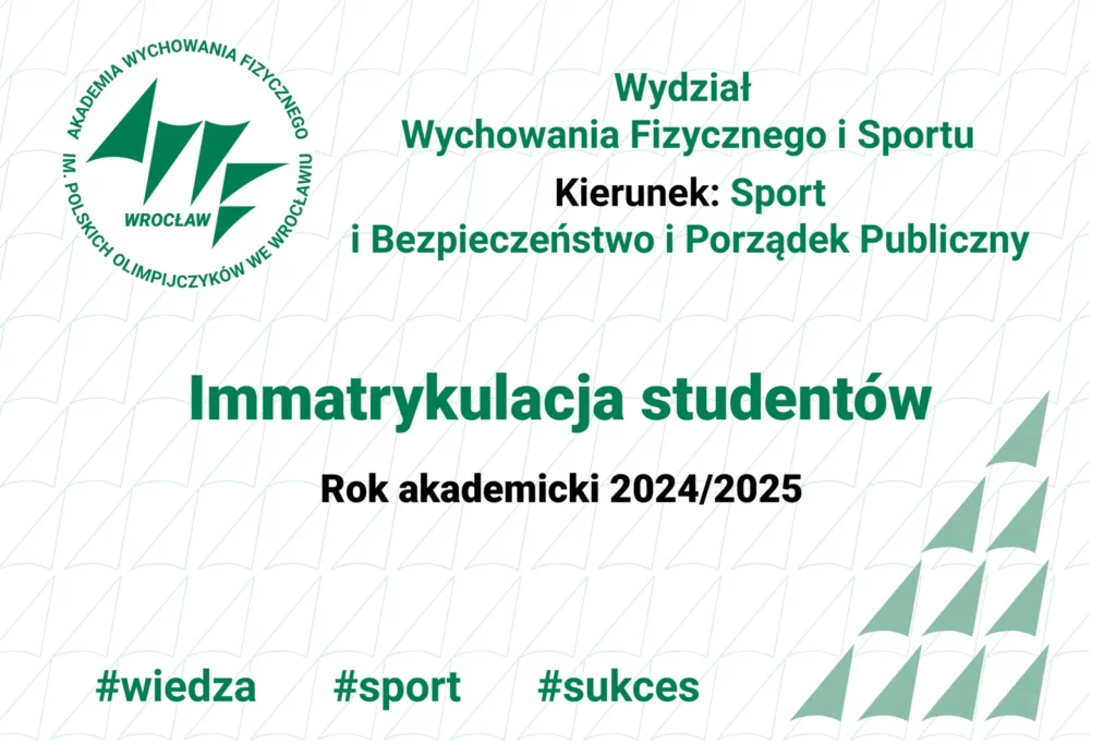 Fot. Adam Stępień - Immatrykulacja studentów rocznika 2024/2025 - Wydział WFiS, kierunek Sport i BiPP