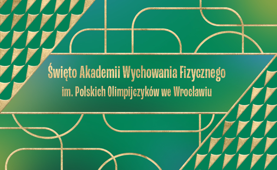 zielona grafika ze złotymi literami