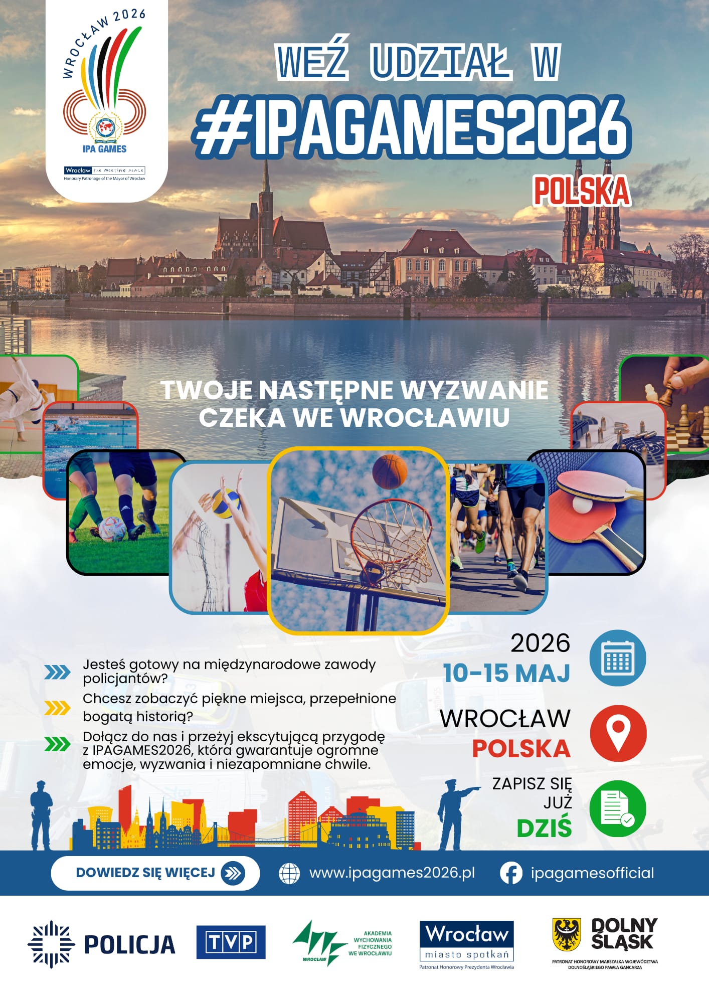 IPA Games 2026 we Wrocławiu. Światowa Olimpiada Policyjna także na AWF Wrocław